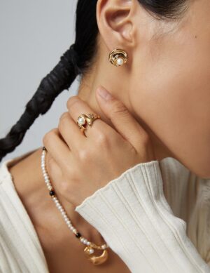 Lunar Rhythm Ring - Retro gold color