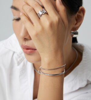 Unique Gear Bracelet - White gold color
