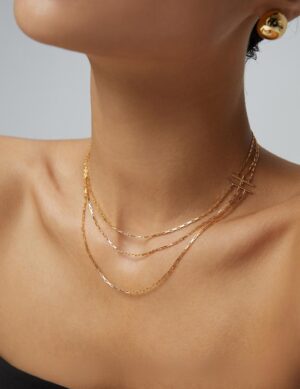 Triple - Bond Necklace - Retro gold color