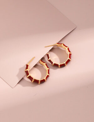 Crimson Bamboo Earring