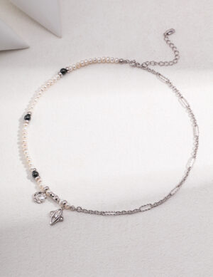 GalaxyGlow Necklace - White gold color