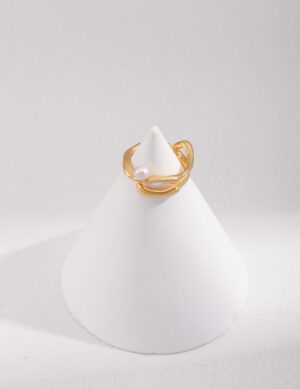 Flexible Ripple Ring - Retro gold color