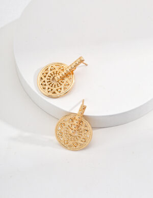 Lava Shell Earrings - Retro gold color