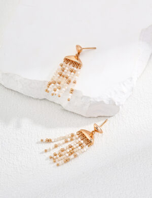 Waterfall Luck Earrings - Retro gold color