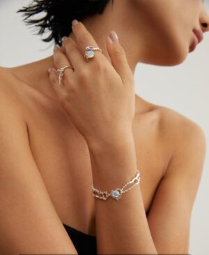 Calm Lake Ring - White gold color