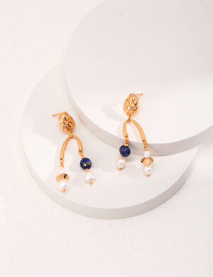 Pearl-Lapis Harmony Earrings