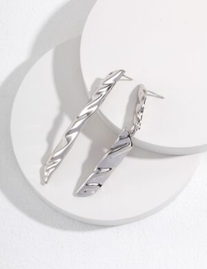 WaveVibe Earrings - White gold color