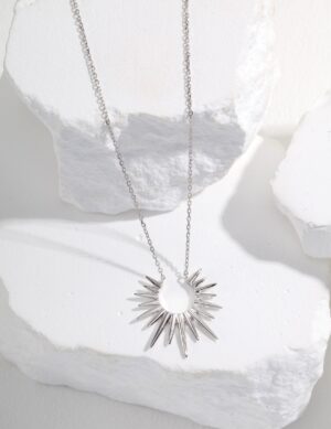 Sunbeam Necklace - White gold color