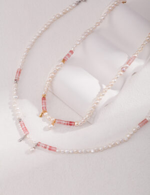 Dawn Bloom Necklace - White gold color