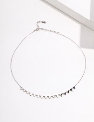 Stable Triangle Necklace - White gold color