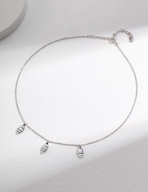 Dancing Leaf Necklace - White gold color