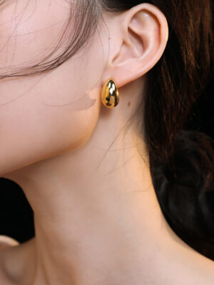 Crescent Glow Earrings - Retro gold color