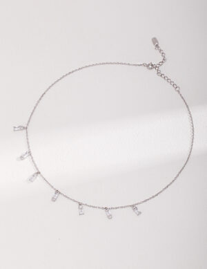 Spring Dewdrop Necklace - White gold color