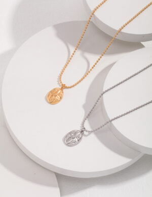 Wildflower Charm Necklace - White gold color
