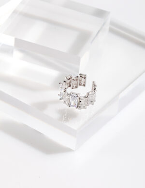 Sparkle Star Ring - White gold color