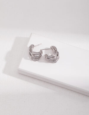 Vine - Wisdom Earrings - White gold color