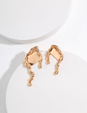 Lake Whisper Earrings - Retro gold color