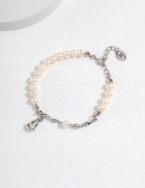 Pearl Glow Bracelet - White gold color