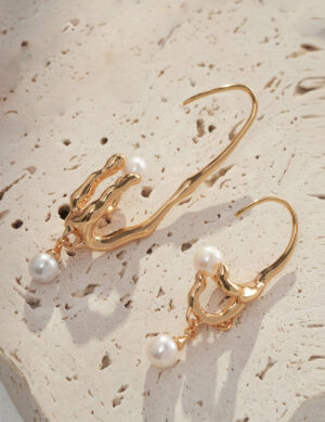 Hope Cradle Earring - Retro gold color