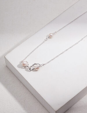 Hope Cradle Necklace2 - White gold color