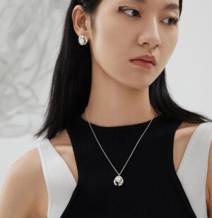 Pearl Cradle Necklace & Earrings